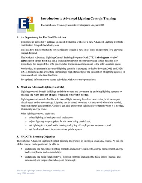 Lighting Control Training & Certification .